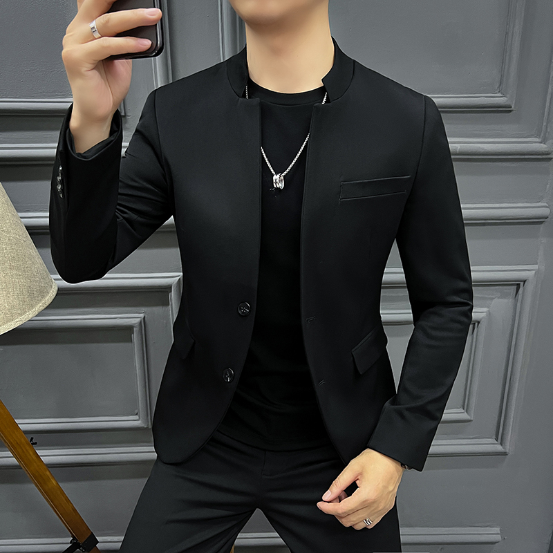 New Spring Clothing Chinese Stand Collar Suit High-end Men's Tunic Casual Suit