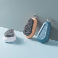Yiyue handle laundry brush plastic brush home soft bristle brush hangable laundry brush feel brush shoe brush