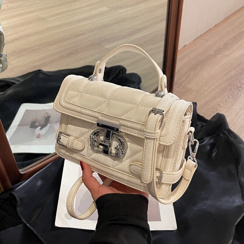 High-end classic lock small square bag 2024 new trendy fashion classic versatile single shoulder crossbody bag for women