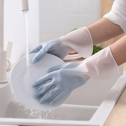 Short gradient housework gloves, dishwashing kitchen dishwashing gloves, housekeeping cleaning leather gloves, home manufacturer direct sales