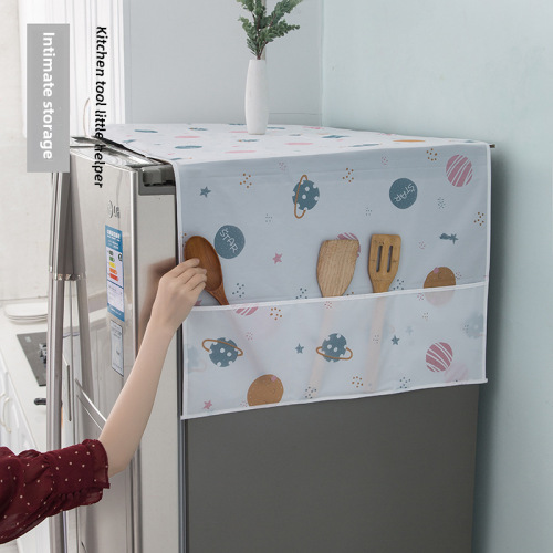 PEVA refrigerator dust cover household waterproof and oil-proof storage and organization refrigerator cover refrigerator cover cloth wholesale