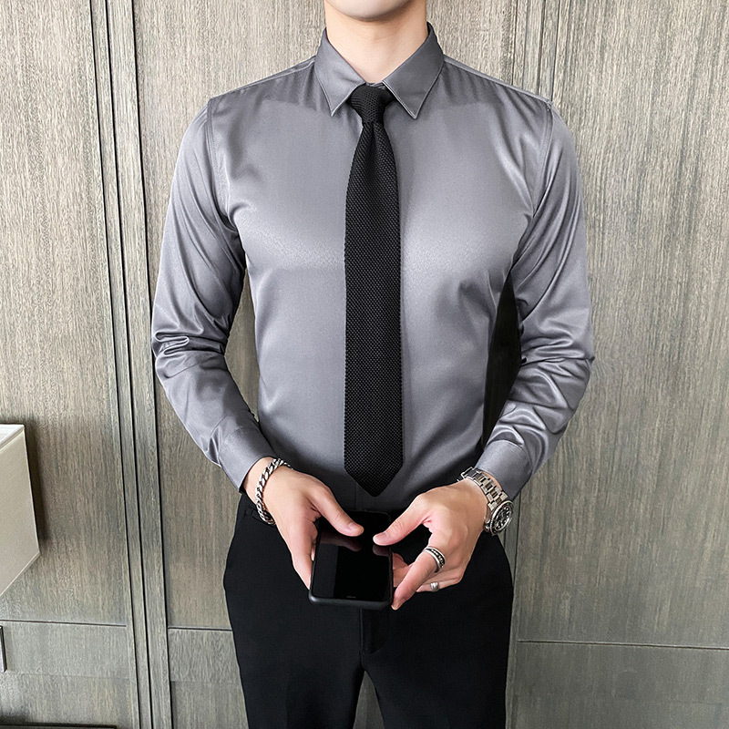 Korean style slim-fitting shirts in ten colors, high-quality shirts