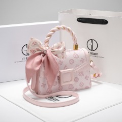 Valentine's Day iceberry pink handbag 2024 new popular embossed small square bag popular single shoulder crossbody bag for women