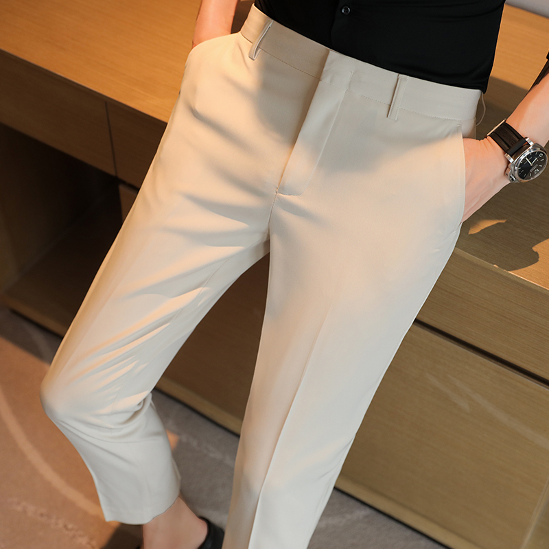 Spring and autumn new style nine-point pants thin British drape men's nine-point casual pants