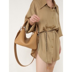 New spring and summer handbags, simple and versatile soft leather women's bags, niche armpit bags, single shoulder crossbody bags, high-end