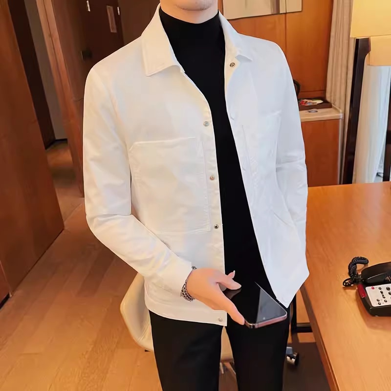 The old style continues to make men's jackets, slim lapels, spring and autumn slim casual men's tops