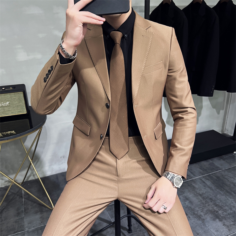 Spring and summer men's two-button formal suit two-piece wedding dress