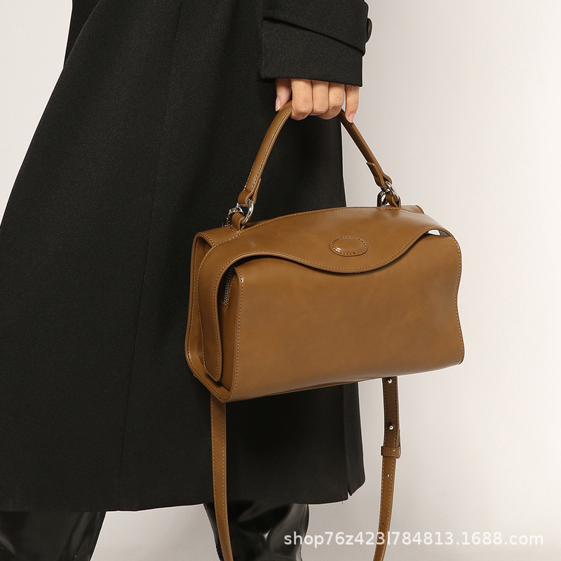 French Moihael Krcs genuine leather women's bag pillow bag 2024 new handbag single shoulder crossbody bag large capacity