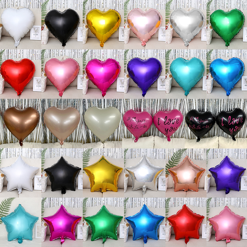 Carefully selected 18-inch single-color aluminum film heart-shaped balloons, wedding party love balloon supplies wholesale, aluminum film balloons