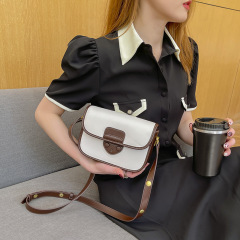 2024 new style organ shoulder crossbody bag women's bag high-end contrasting color small square bag Guangzhou OEM customization