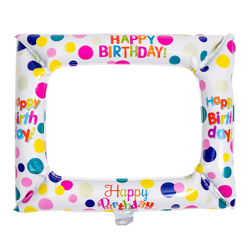 ins Korean internet celebrity white polka dot photo frame balloon aluminum film fun birthday party party photo props