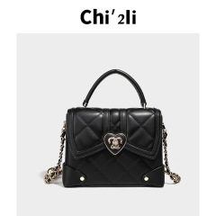 New style lock small square bag, foreign style, light luxury, small square bag, women's 2024 new style, versatile commuting handheld crossbody