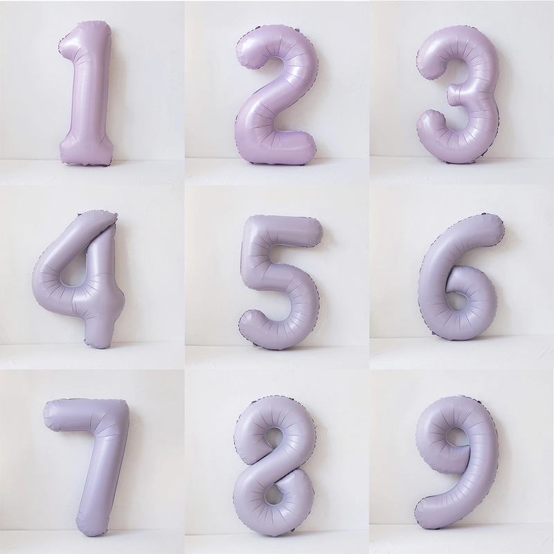 40-inch nylon cream purple number balloon baby children's birthday party scene decoration arrangement balloon
