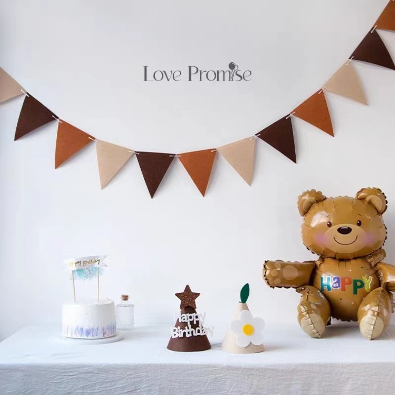 Pennant decoration felt bunting baby birthday party latte art kindergarten birthday Christmas Halloween scene