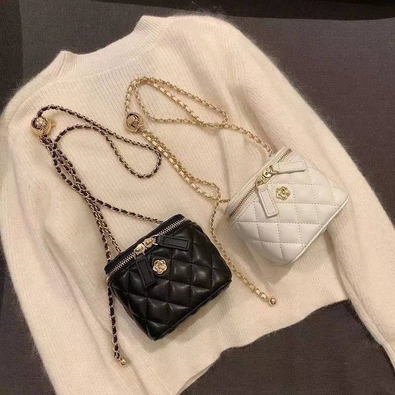 Secret Garden Camellia Diamond Chain Box Small Bag Women's Summer Mini Shoulder Crossbody Bag 2024 New Trendy