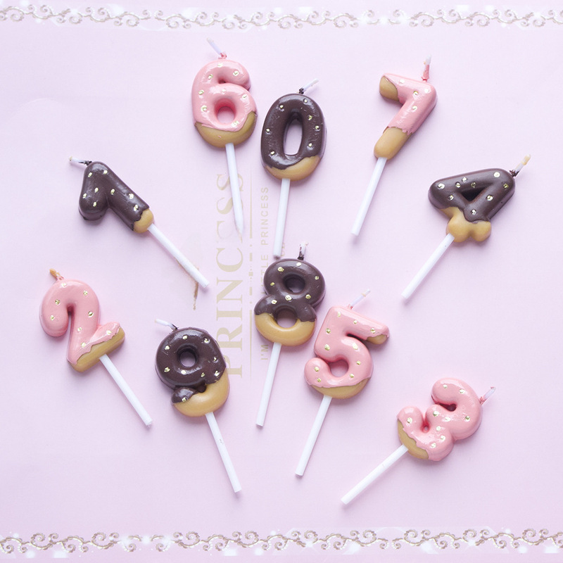 7COLOR Chocolate Number Birthday Candle Number Candle Cake Candle Birthday Cake Decoration