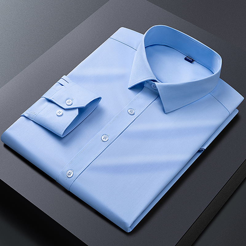 Bamboo fiber long-sleeved shirt men's business casual professional wear stretch formal drape shirt