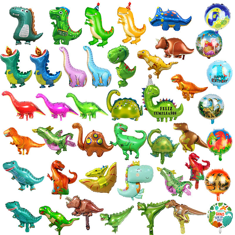 New Dinosaur Balloon Cartoon Crown Dinosaur Street Stall Birthday Party Floating Cute Dinosaur Street Balloon Sales Wholesale