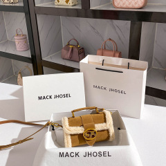 Niche lamb wool small square bag autumn and winter high-end plush shoulder armpit bag wholesale