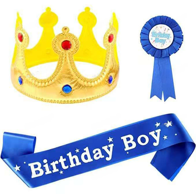 New children's birthday party set boy girl shoulder strap corsage set birthday party decoration props