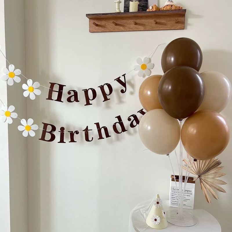 ins Korean style birthday balloon table floating table with columns children baby first birthday party scene layout atmosphere props