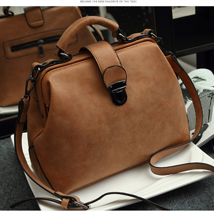 2024 new retro doctor bag, crossbody bag, women's handbag, shoulder bag, nubuck genuine leather women's bag trend