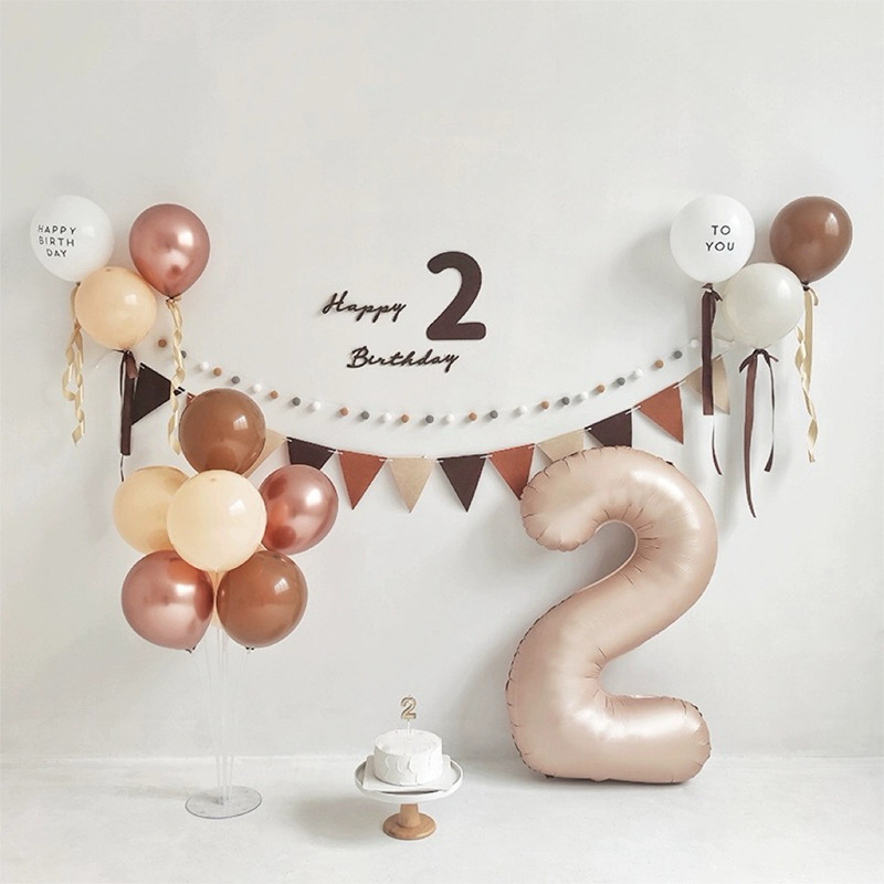 ins Korean style felt birthday flag manufacturer supplies wool ball string felt digital birthday/hundred days/full moon decoration