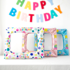 Balloon photo frame birthday decoration scene layout outdoor photo props girls children baby internet celebrity party ins