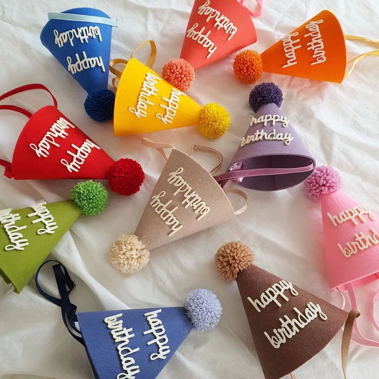 Copyright ins Korean style children's birthday full moon one year old number letter felt tip party hat baby crown