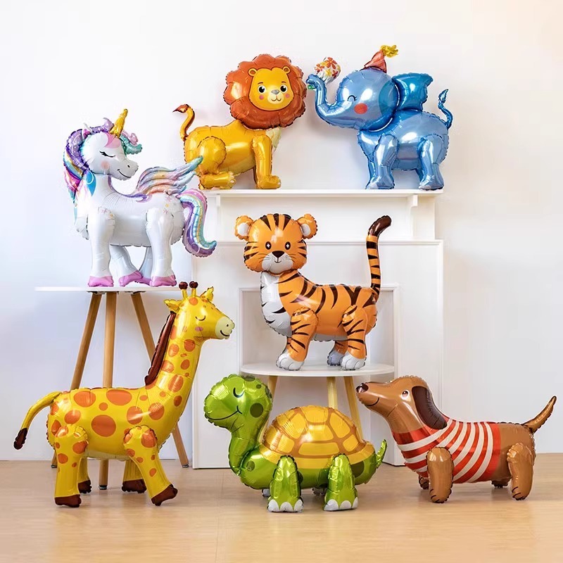 3D Cartoon Animal Balloon Tiger Turtle Unicorn Birthday Party Decoration Kindergarten Classroom Arrangement