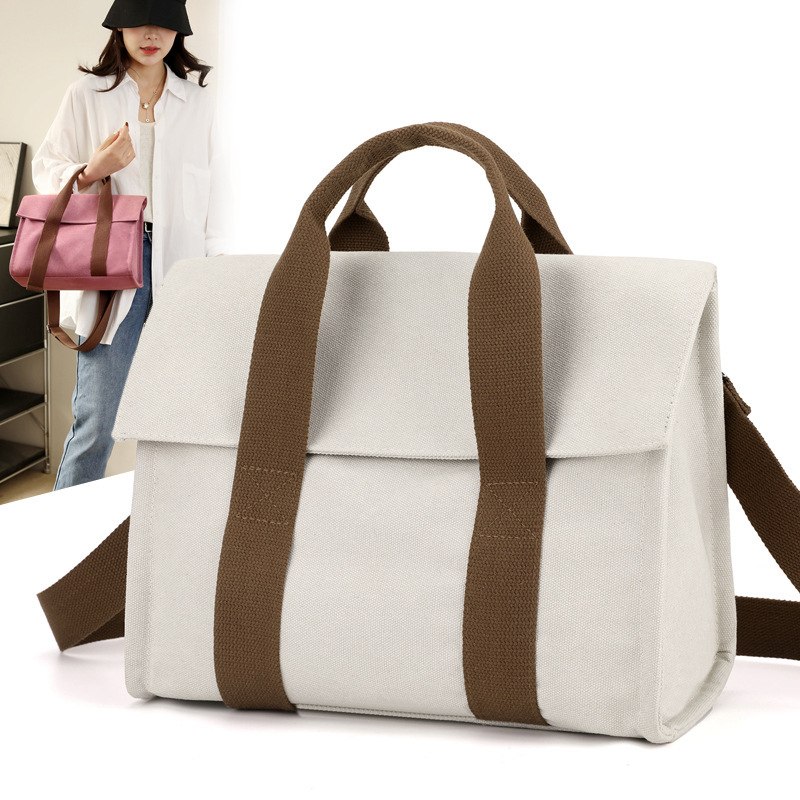 2024 new crossbody bag, fashionable messenger bag, trendy commuting women's bag, high-end canvas bag, large capacity shoulder bag