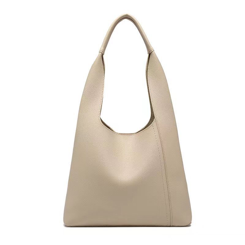 Large capacity genuine leather women's bag women's new bag soft leather mother shoulder bag simple bucket mother bag tote bag