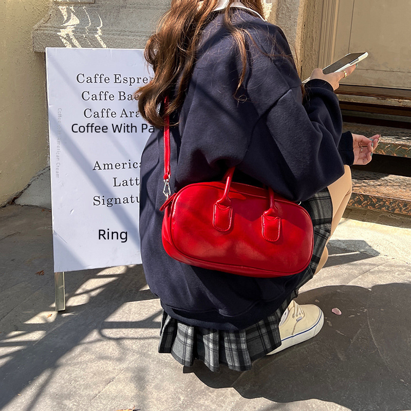 Bags for women Korean ins niche simple retro versatile portable small pea bag commuter shoulder crossbody bag