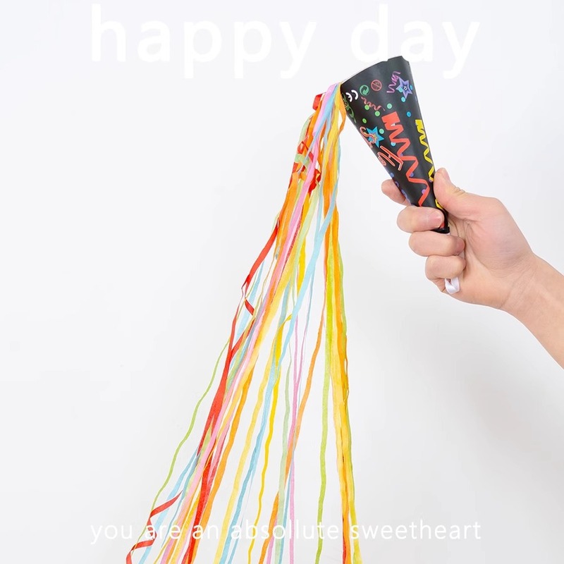 Ice cream hand-thrown ribbon fireworks hand-thrown fireworks tube colorful birthday party decoration photo atmosphere props
