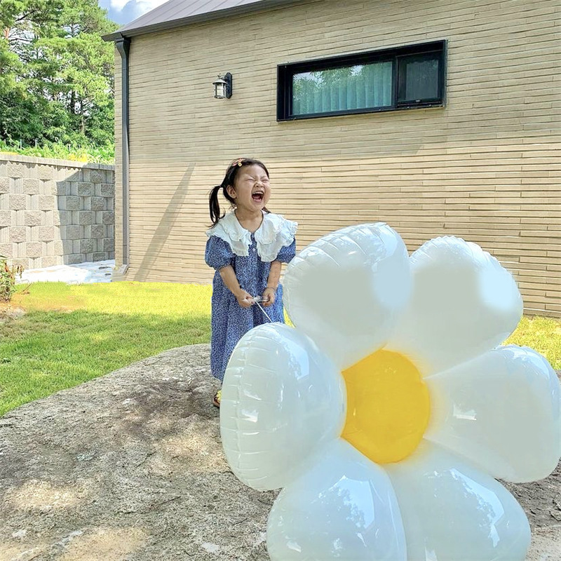 Smiley Daisy Aluminum Film Balloon Birthday Decoration Outdoor Party Arrangement Photo Props Sunflower Balloon Wholesale