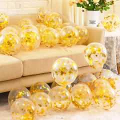 12-inch sequin balloon holiday latex round gold sequin thickened transparent balloon floor push small gift wholesale