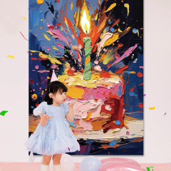 Children's birthday party background wall decoration cake hanging cloth male and female baby photo atmosphere banner props scene