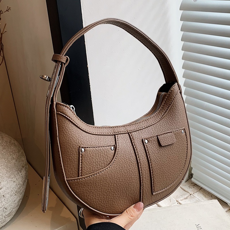 Retro niche texture simple trendy versatile underarm bag for women 2024 new style simple versatile single shoulder crossbody bag
