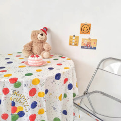 ins colorful balloon disposable plastic tablecloth picnic cloth children's birthday party tablecloth camping photo props