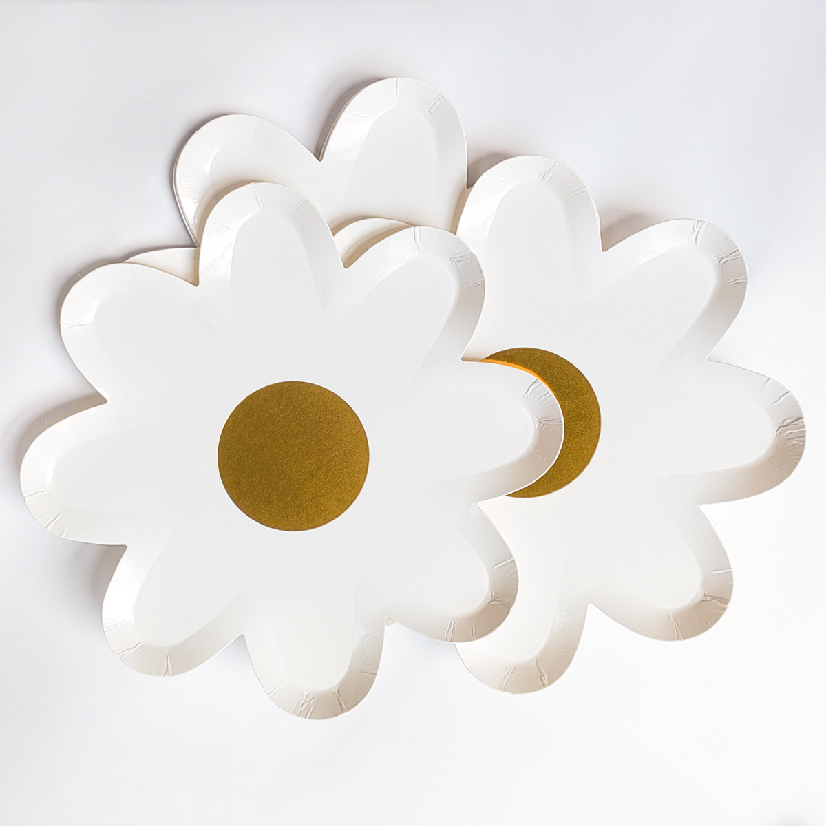 Spot Amazon hot stamping polka dot sunflower disposable cake paper plate set sunflower special-shaped plate