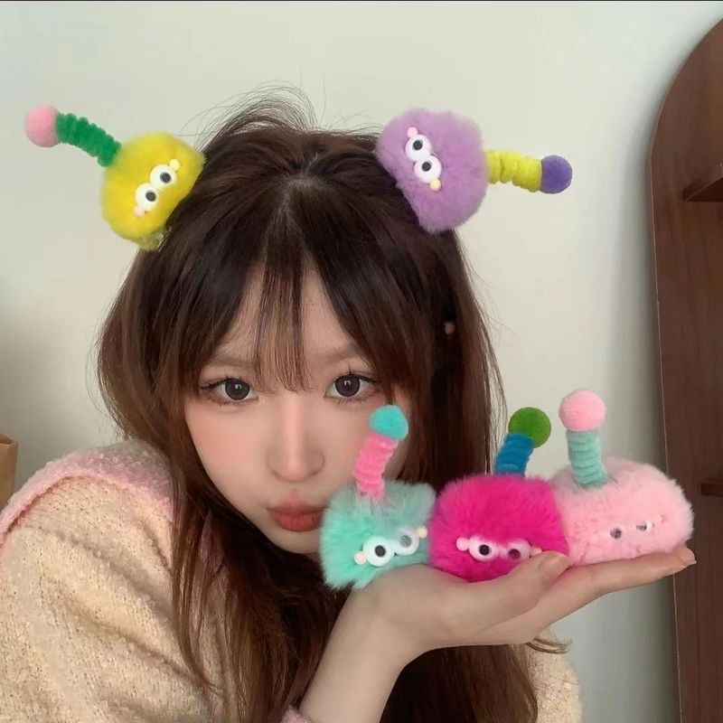 Children's cute briquettes twist stick hairpin antenna ugly doll dopamine little girl hairpin cartoon funny hair accessories