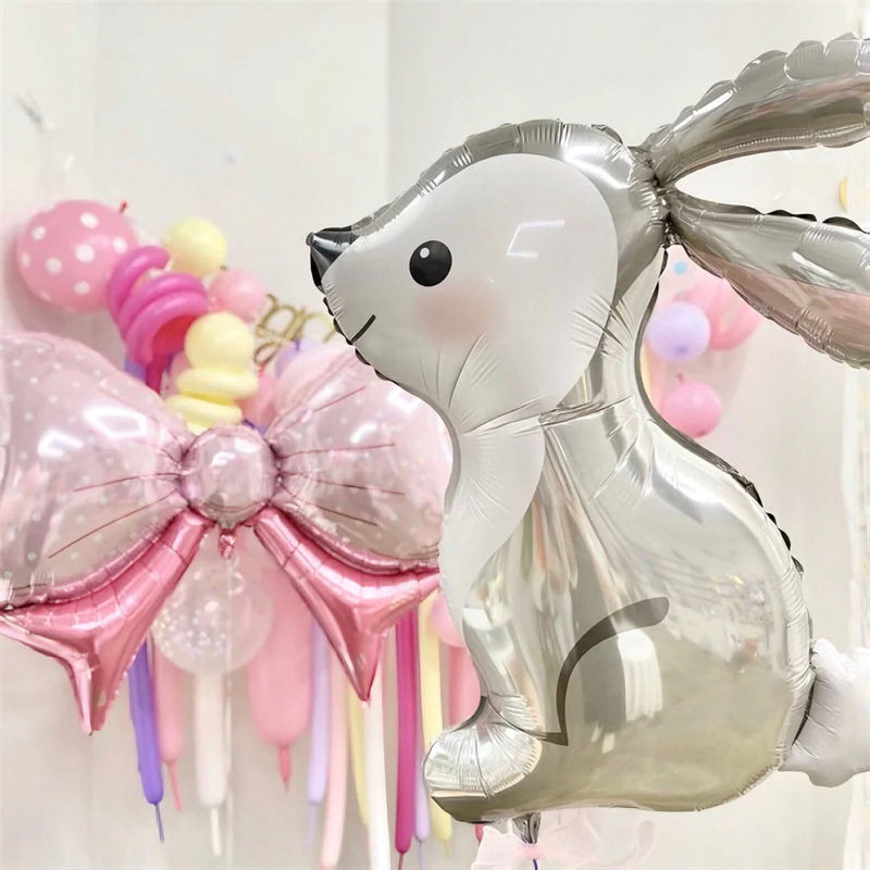 ins cute jungle rabbit animal aluminum film balloon child baby first birthday scene layout cartoon decoration