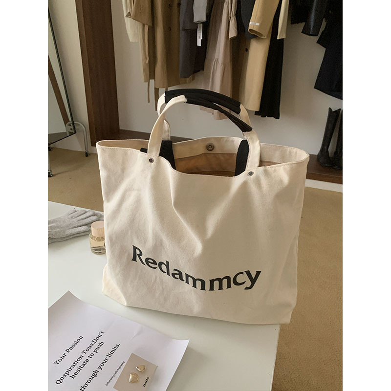 2024 Korean version casual versatile commuter canvas bag women's large capacity shoulder bag handheld tote bag student bag