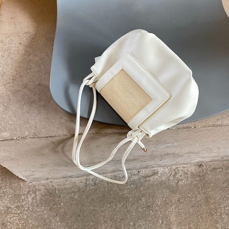 Original homemade bag spring and summer new pleated dumpling straw bag fashion ins single shoulder diagonal small bag for women