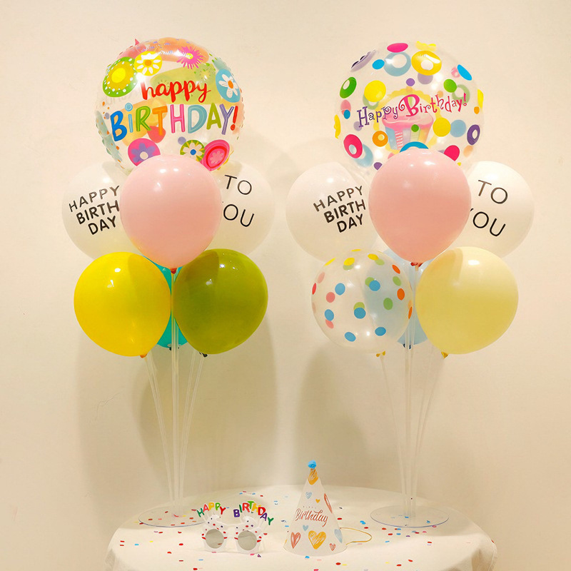 Children's birthday party balloon table floating baby one-year-old props desktop ornaments scene decoration picnic layout bracket
