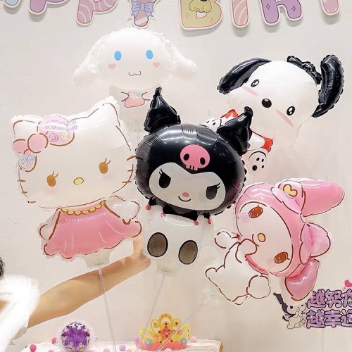 Sanrio hand-held aluminum film balloon Kuromi KT cat cartoon Melody girl birthday photo props stall