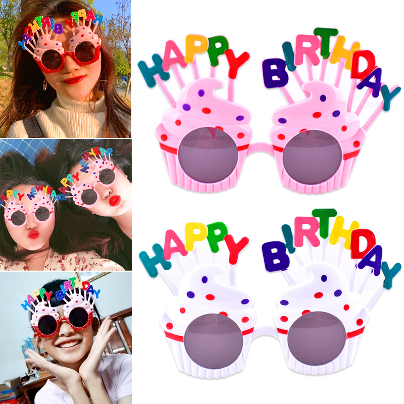Xiaohongshu Same Style Internet Celebrity Funny Photo Props Birthday Glasses Children’s Party Decoration Plastic Sunglasses Wholesale