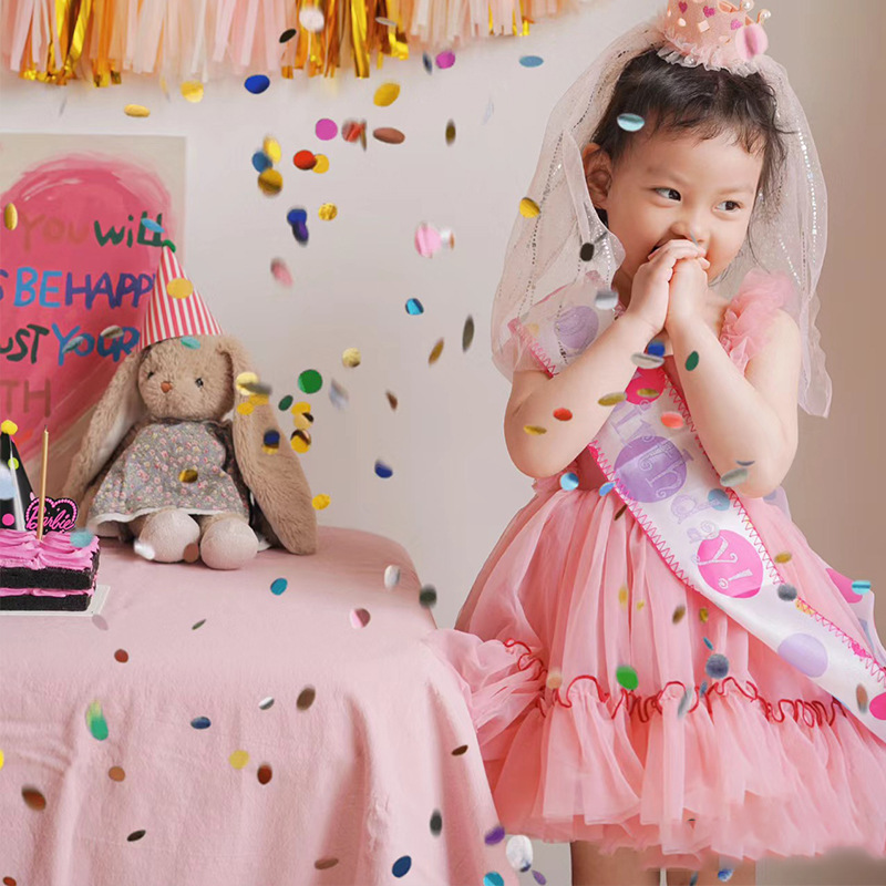 Birthday etiquette shoulder straps for adults and children party decoration scene layout girls birthday party photo props wholesale