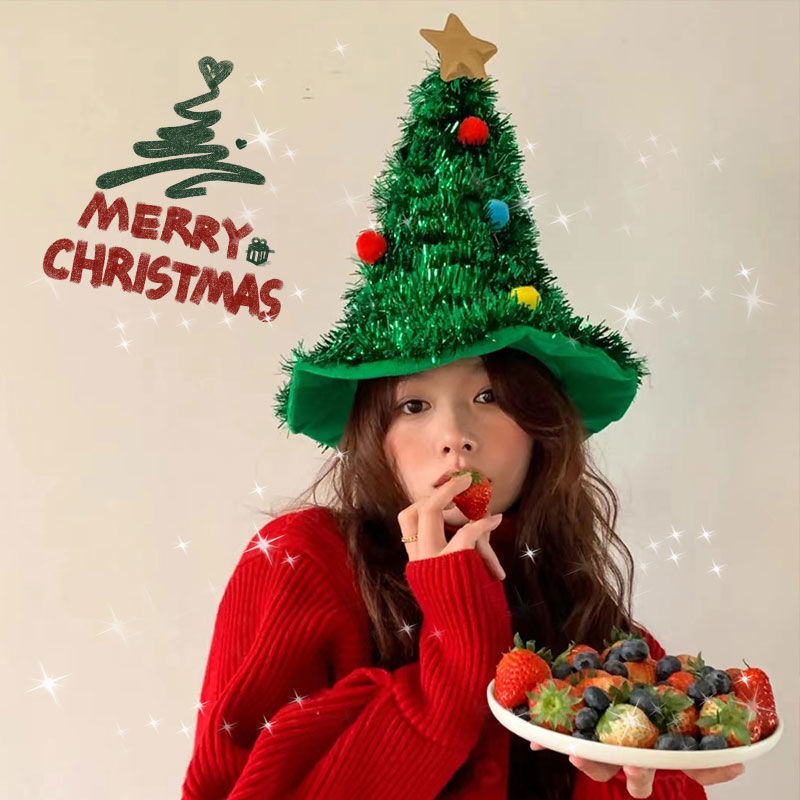 Christmas hat, Christmas decoration hat, small Christmas tree shooting arrangement props, children's adult headwear, headband, accessories