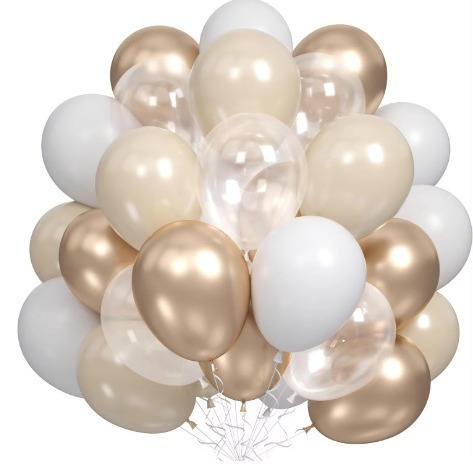 New cross-border balloon set scene layout metallic sand white transparent white balloon wedding anniversary decoration